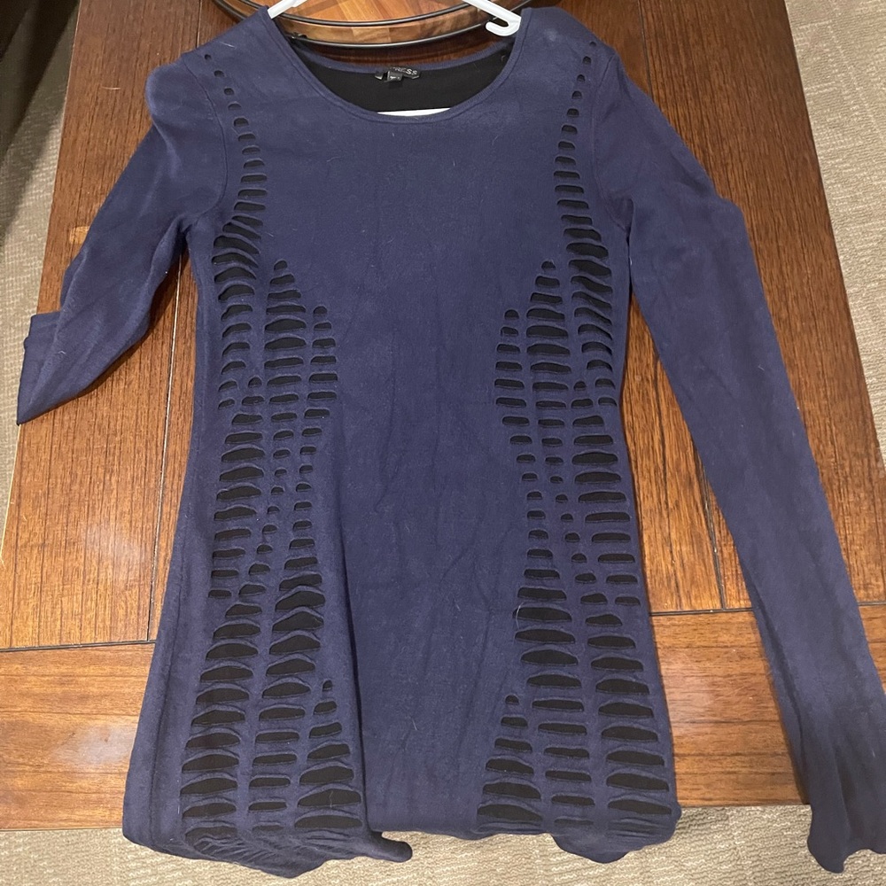Express fitted long sleeve dress.